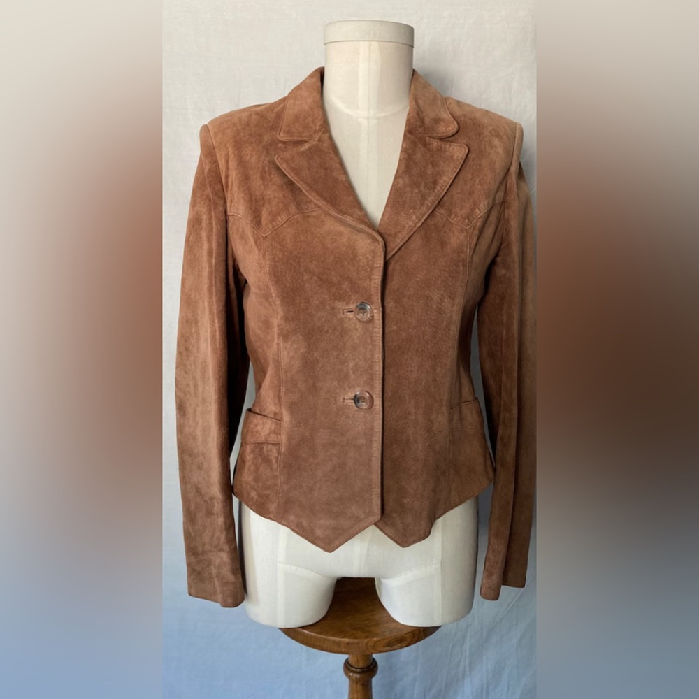 Vintage 80's 90's Wilsons Suede Leather Western Style Women's Jacket Light Brown